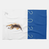 Original Zeichnend Chinesisches Tigerjahr Geburtst Geschirrtuch (Horizontal)