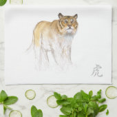 Original Zeichnend Chinesisches Tigerjahr Geburtst Geschirrtuch (Gefaltet)