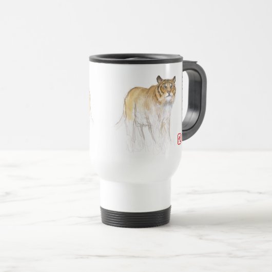 Original Zeichnend Chinesisches Tigerjahr Geburtst Reisebecher (VorderseiteRechts)