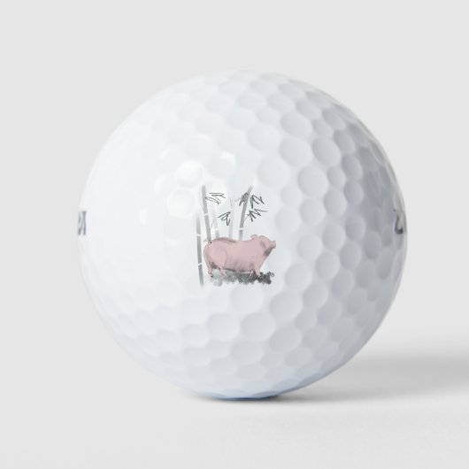 Original Zeichnend Golf-Bälle für Schweine und Bam Golfball (Vorderseite)