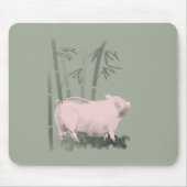 Original Zeichnend Schweine und Bambusmousepad Mousepad (Vorne)