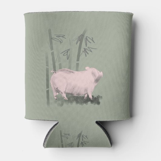Original Zeichnend Schweine und Bambusse können kü Dosenkühler (Vorderseite)