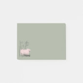 Original Zeichnend Schweinefleisch und Bambus - Na Post-it Klebezettel (Vorderseite)