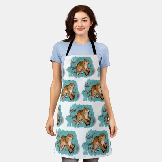 Original Zeichnend Tiger Chinesisch Neues Jahr AoA Schürze (Getragen)