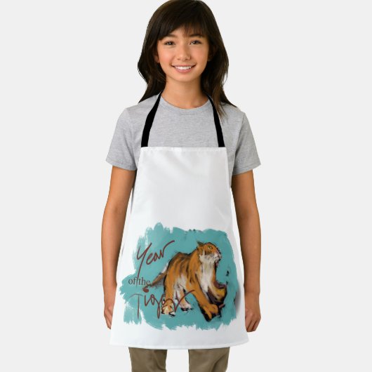 Original Zeichnend Tiger Chinesisch Neues Jahr AoA Schürze (Insitu)