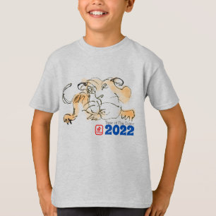 Original Zeichnend Tiger Chinesisch Neujahr 2022 K T-Shirt