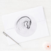 Original Zeichnend Zodiac-Sticker für 2 Pferde Runder Aufkleber (Umschlag)