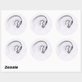 Original Zeichnend Zodiac-Sticker für 2 Pferde Runder Aufkleber (Blatt)