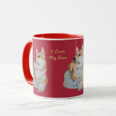 Originalbild eines schönen Akita Hundes Tasse (Vorderseite Links)