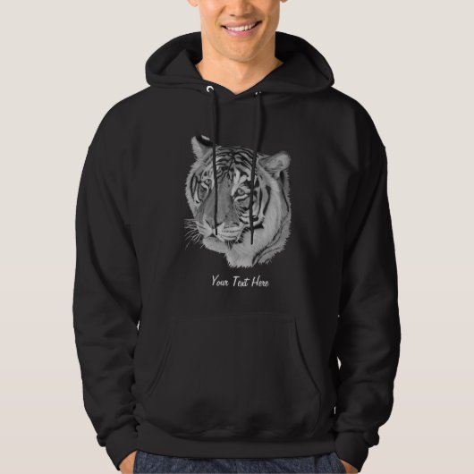 Originalbild eines schwarz-weißen Tigers Hoodie