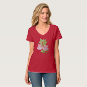 Originaldruck rosa Blume T-Shirt (Vorderseite Vollansicht)