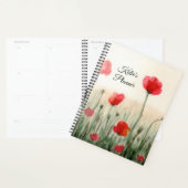 Originale Aquarell-Mohnblumen auf einem Feld Planer (Anzeige)