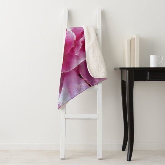 *~* Originale Art Pink Peony Floral AR1 Malerei Sherpadecke (Beispiel)