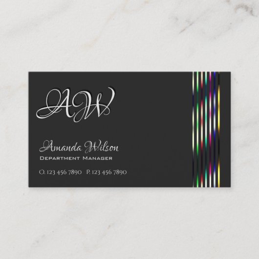 Originale dunkle und hellgraue Streifen Visitenkarte (Vorderseite)