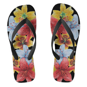 originale, farbige Lilienmuster Blume Blumenart Badesandalen