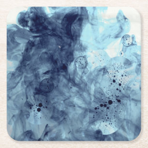 Originale Kunst: "Aqua-Uhren" Rechteckiger Pappuntersetzer