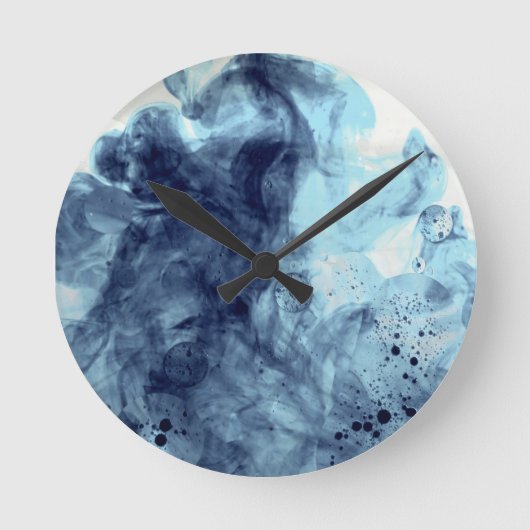 Originale Kunst: "Aqua-Uhren" Runde Wanduhr (Vorderseite)
