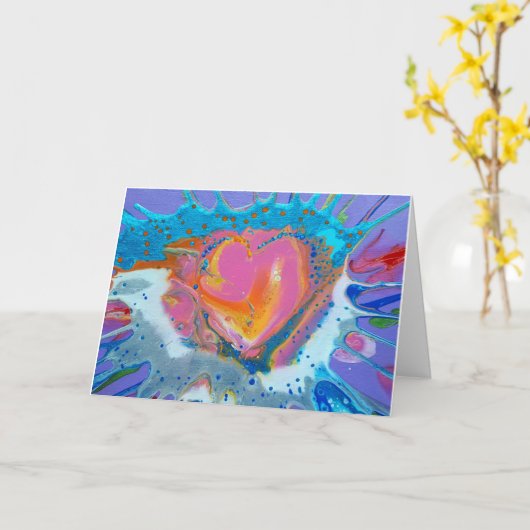 Originale Kunst "Heart Me" Karte (Gelbe Blume)