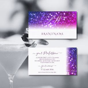 Originale Lila Sparkle-Glitzer in weißem Rosa Visitenkarte