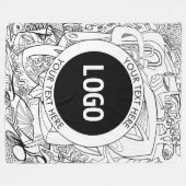 Originale moderne Linienkunst & Ihr Logo Fleecedecke (Vorderseite (Horizontal))