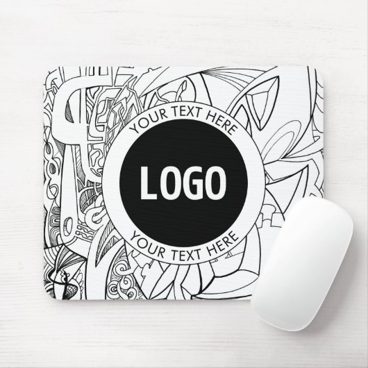 Originale moderne Linienkunst & Ihr Logo Mousepad (Mit Mouse)