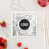 Originale moderne Linienkunst & Ihr Logo Serviette (Beispiel)