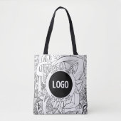 Originale moderne Linienkunst & Ihr Logo Tasche (Vorderseite)