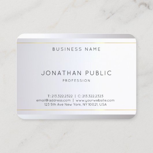 Originale Monogram Gold Silver Elegante Vorlage Visitenkarte (Rückseite)