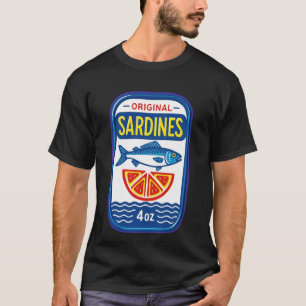 Originale Sardinen im Vintage-Look Fischlabel Kuns T-Shirt
