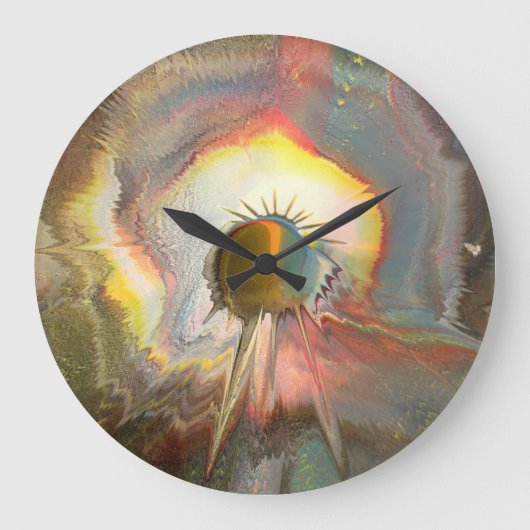 Originale Spin-Art Große Wanduhr (Vorderseite)