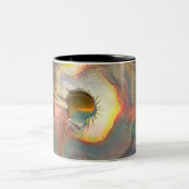 Originale Spin-Art Zweifarbige Tasse (Mittel)