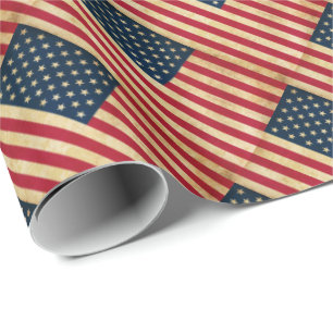 Originale vintage patriotische amerikanische Flagg Geschenkpapier
