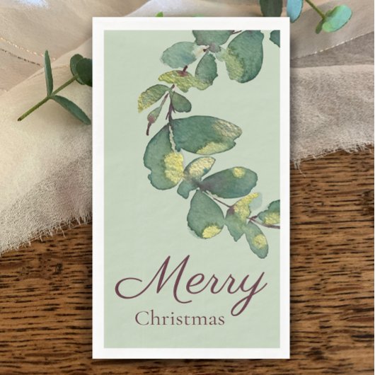 Originale Wasserfarbe-Grün Merry Christmas Serviette