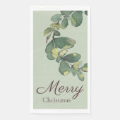 Originale Wasserfarbe-Grün Merry Christmas Serviette (Vorderseite)