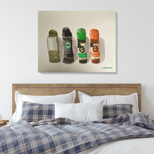 Originale Wasserfarben Leinwanddruck (Insitu (Schlafzimmer))