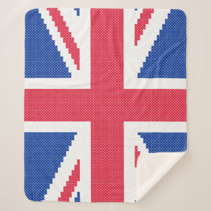 Originaler Kreuzstich-Entwurf Union Jack Sherpadecke