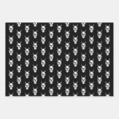 Originales schwarzes Geschenkpapier mit Totenköpfe Set (Vorderseite)