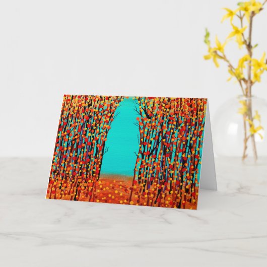 Originalfarbe abstrakte Kunst Karte (Gelbe Blume)