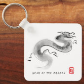 Originalgemälde Chinesischer Drachenjahr Monogram Schlüsselanhänger (Vorderseite)