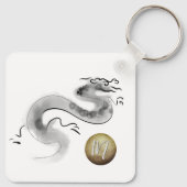 Originalgemälde Chinesischer Drachenjahr Monogram Schlüsselanhänger (Rückseite)