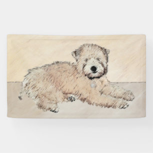 Originalgemälde Soft Coated Wheaten Terrier Banner