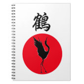 Originalkranich aus japanischem Kanji Notizblock (Vorderseite)