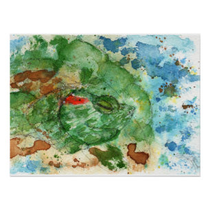 Originalkunst - Rotohr-Schildkröte von Maria Tzamt Poster