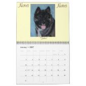 Originalkunstportraits japanischer akita Hunde Kalender (Jan 2027)