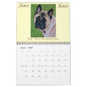 Originalkunstportraits japanischer akita Hunde Kalender (Mär 2027)