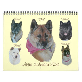 Originalkunstportraits japanischer akita Hunde Kalender