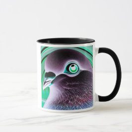 Originalporträt einer stilisierten Taube. Tasse