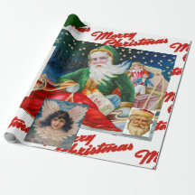 ORIGINALRETRO CHRISTMAS COLLAGE WRAPAPIER
