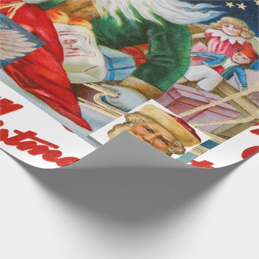 ORIGINALRETRO CHRISTMAS COLLAGE WRAPAPIER GESCHENKPAPIER (Ecke)