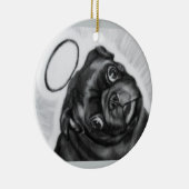 Originalvorlage des Engels-Mops durch Carol Zeock Keramik Ornament (Rechts)